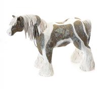PIEBALD CLYDESDALE HORSE by Audrey Smyth at Ross's Online Art Auctions