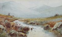A MOUNTAIN STREAM by Ernest Hanford at Ross's Online Art Auctions