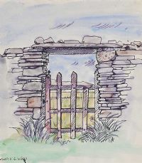 THE RED GATE by Maurice Canning Wilks ARHA RUA at Ross's Online Art Auctions