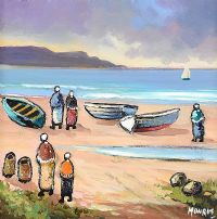 MEETING ON THE SHORE by Desmond Monroe at Ross's Online Art Auctions