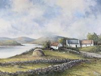 ABOVE LOUGH ANURE, DONEGAL by Desmond Monroe at Ross's Online Art Auctions