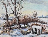 WINTER LANDSCAPE, GREENISLAND by James Macintyre RUA at Ross's Online Art Auctions