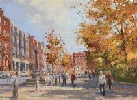 MERRION SQUARE, DUBLIN by Colin Gibson at Ross's Online Art Auctions