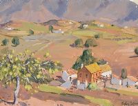 FARMHOUSE, ANDALUSIA by Robert Taylor Carson RUA at Ross's Online Art Auctions