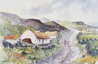 IRISH THATCHED COTTAGE by Tom McGoldrick at Ross's Online Art Auctions