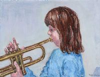 THE YOUNG BRASS PLAYER by Robert Taylor Carson RUA at Ross's Online Art Auctions