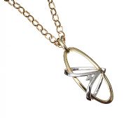 9CT GOLD DIAMOND-SET FOB ON A 9CT GOLD CHAIN at Ross's Online Art Auctions