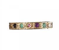 9CT GOLD GEM SET ACROSTIC RING at Ross's Online Art Auctions