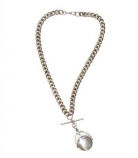HEAVY STERLING SILVER ALBERT CHAIN AND FOB at Ross's Online Art Auctions