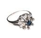 14CT WHITE GOLD SAPPHIRE AND DIAMOND CLUSTER RING at Ross's Online Art Auctions