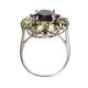 STERLING SILVER RING SET WITH SMOKY QUARTZ AND PERIDOT at Ross's Online Art Auctions