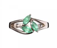 STERLING SILVER RING SET WITH EMERALD at Ross's Online Art Auctions