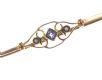 9CT GOLD SEED PEARL AND SAPPHIRE BROOCH at Ross's Online Art Auctions