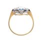 18CT GOLD AQUAMARINE AND DIAMOND RING at Ross's Online Art Auctions