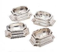 SET OF FOUR IRISH SILVER SALTS at Ross's Online Art Auctions