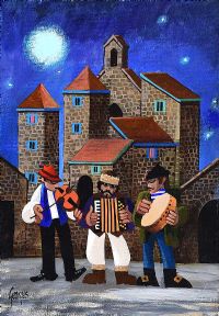 MOONLIT BUSKERS by George Callaghan at Ross's Online Art Auctions
