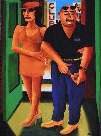 OUTSIDE THE CLUB by Graham Knuttel at Ross's Online Art Auctions