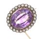 TWO AMETHYST BROOCHES ONE WITH SEED PEARL at Ross's Online Art Auctions