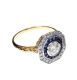 18CT GOLD SAPPHIRE AND DIAMOND TARGET RING at Ross's Online Art Auctions
