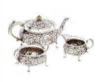 MARQUIS OF LONDONDERRY ULSTER GUN CLUB PRESENTATION SILVER TEA SET at Ross's Online Art Auctions