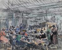 WORKING IN THE MILL by William Conor RHA RUA at Ross's Online Art Auctions