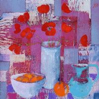 STILL LIFE WITH POPPIES by David Gordon Hughes at Ross's Online Art Auctions