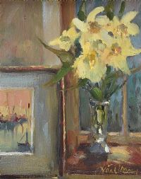 DAFFODILS & PICTURE by Liam Treacy at Ross's Online Art Auctions