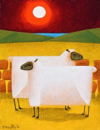 MOONLIGHT SHEEP by Graham Knuttel at Ross's Online Art Auctions