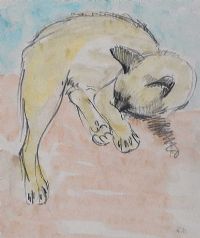 SLEEPING CAT by Gerard Dillon at Ross's Online Art Auctions