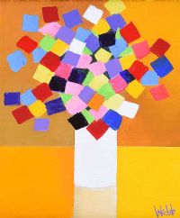 CUBIST STILL LIFE, VASE OF FLOWERS by Kenneth Webb RUA at Ross's Online Art Auctions