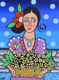 MEXICAN GIRL WITH FLOWERS by George Smyth at Ross's Online Art Auctions