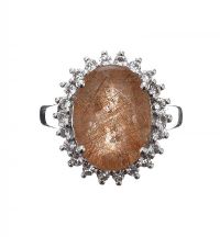 STERLING SILVER RING SET WITH RUTILE QUARTZ at Ross's Online Art Auctions