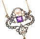 9CT GOLD AMETHYST, PEARL AND DIAMOND NECKLACE at Ross's Online Art Auctions