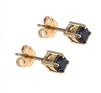 18CT GOLD SAPPHIRE STUD EARRINGS at Ross's Online Art Auctions