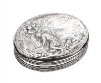 WILLIAM & MARY SILVER TOBACCO BOX at Ross's Online Art Auctions