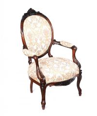 VICTORIAN ROSEWOOD ARMCHAIR at Ross's Online Art Auctions