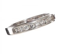 18CT WHITE GOLD DIAMOND BAND at Ross's Online Art Auctions