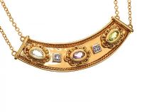 STERLING SILVER GILT DIAMOND AND GEMSTONE NECKLACE at Ross's Online Art Auctions