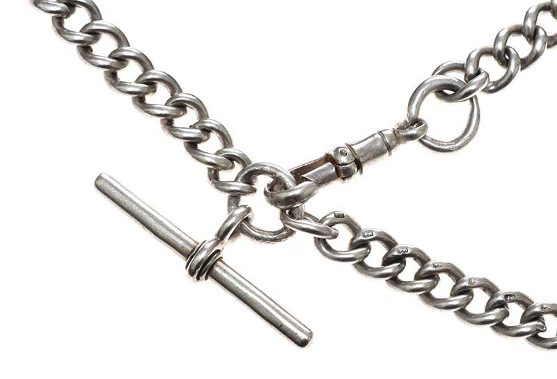 STERLING SILVER ALBERT CHAIN AND WHISTLE