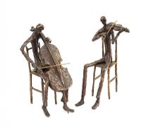 TWO SEATED MUSICIANS by Irish School at Ross's Online Art Auctions