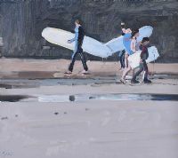 UP AGAINST THE CLIFFS, BALLYBUNION by John Morris at Ross's Online Art Auctions