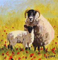 RAM, LAMB & POPPIES by Ronald Keefer at Ross's Online Art Auctions