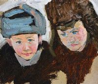 ARTIST'S TWO CHILDREN by Alexei Pavlovich Solodovnikov at Ross's Online Art Auctions
