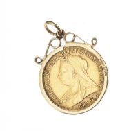 9CT GOLD MOUNTED HALF-SOVERIGN at Ross's Online Art Auctions