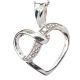 9CT WHITE GOLD DIAMOND-SET HEART PENDANT AND CHAIN at Ross's Online Art Auctions