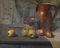 STILL LIFE, FRUIT & JUGS by Edward McGuire at Ross's Online Art Auctions