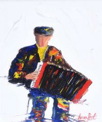 THE ACCORDIONIST by Darren Paul at Ross's Online Art Auctions