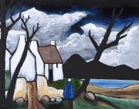 DARK SKIES OVER THE MOUNTAINS by Irish School at Ross's Online Art Auctions