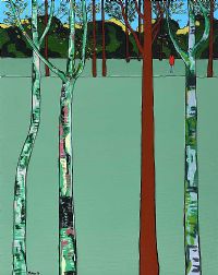 BIRCH TREES & FIGURE by Eddie Mallon at Ross's Online Art Auctions