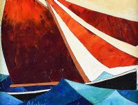 RED & WHITE SAIL by George Callaghan at Ross's Online Art Auctions